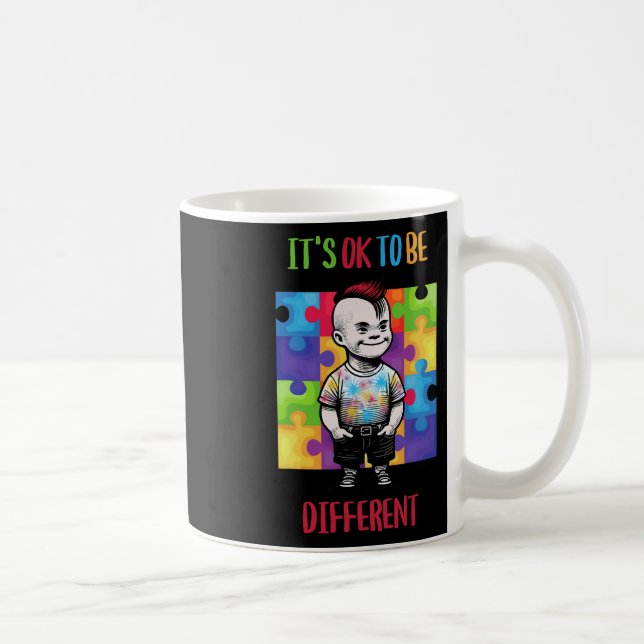 Its Ok To Be Different Ok Autism Awareness  Coffee Mug (Right)