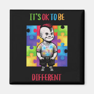 Its Ok To Be Different Ok Autism Awareness Magnet