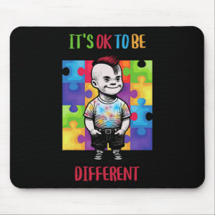 Its Ok To Be Different Ok Autism Awareness Mouse Pad