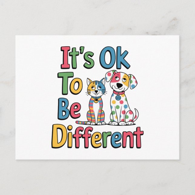 It's ok to be different postcard (Front)