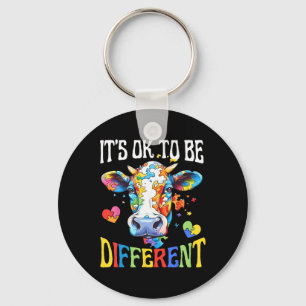 It's Ok To Be Different Puzzle Cow Autism Awarenes Key Ring