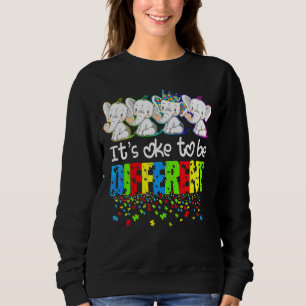 It's Ok To Be Different Puzzle Elephant Autism Awa Sweatshirt