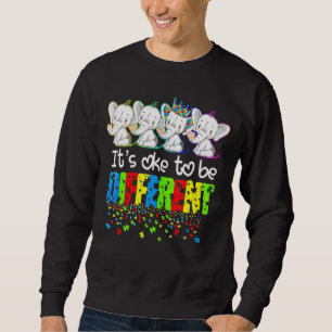 It's Ok To Be Different Puzzle Elephant Autism Awa Sweatshirt