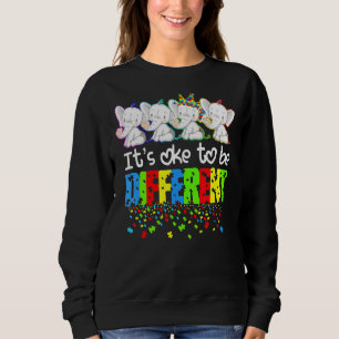 It's Ok To Be Different Puzzle Elephant Autism Awa Sweatshirt