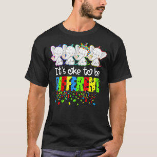 It's Ok To Be Different Puzzle Elephant Autism Awa T-Shirt
