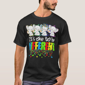 It's OK To Be Different Puzzle Elephant Autism Awa T-Shirt