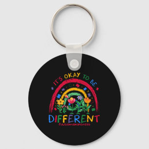 It's Ok To Be Different Rainbow Autism Awareness P Key Ring