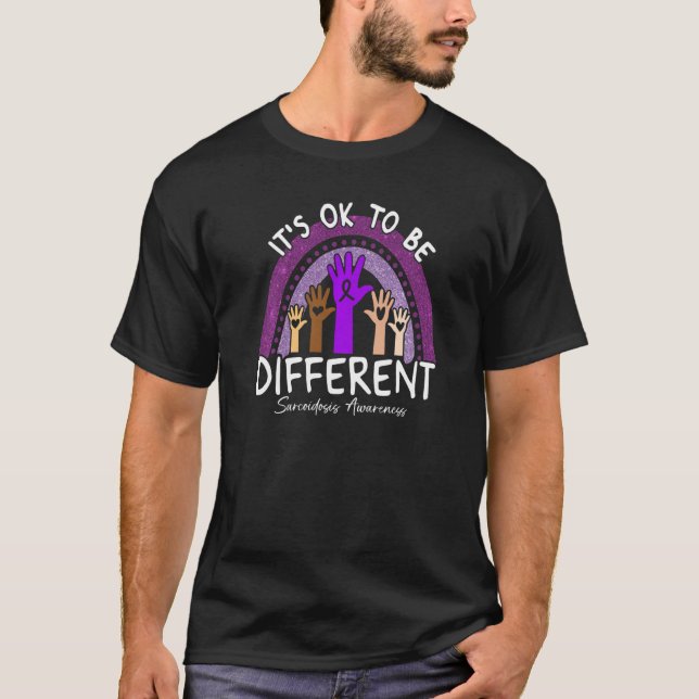 It's Ok To Be Different Sarcoidosis Awareness Purp T-Shirt (Front)