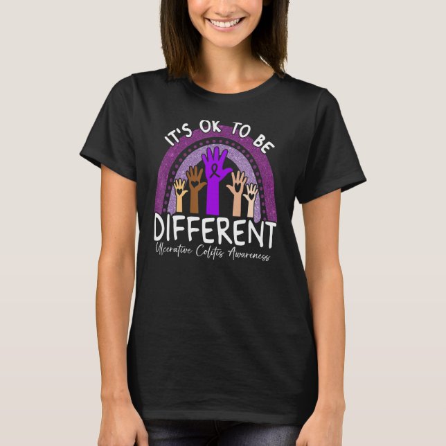 It's Ok To Be Different Ulcerative Colitis Awarene T-Shirt (Front)
