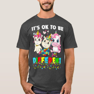 Its Ok To Be Different Unicorn Autism Awareness T-Shirt