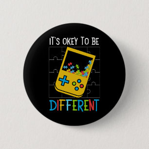 It's Ok To Be Different Video Game Controller Auti 6 Cm Round Badge