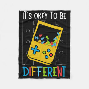 It's Ok To Be Different Video Game Controller Auti Fleece Blanket