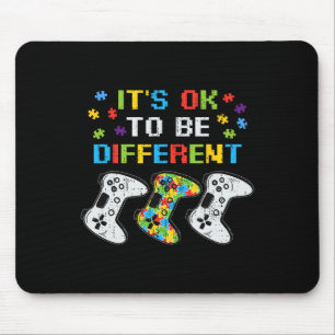 Its Ok To Be Different Video Game Gamer Autism Awa Mouse Pad