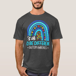 It's OK To Be Differents Autism Awareness Rainbow T-Shirt
