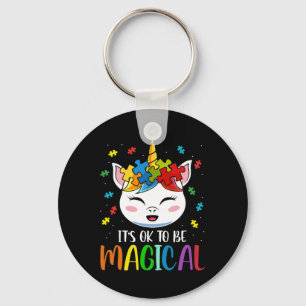 It's Ok To Be Magical Autism Awareness Unicorn Gir Key Ring