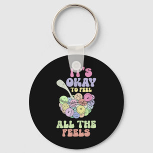 Its Ok To Feel All The Feels Mental Health Awarene Key Ring
