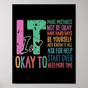 It's Ok To Make Mistakes Not Know It All Mental He Poster