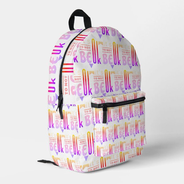 It's OK to not be OK Printed Backpack (Back Corner Left)