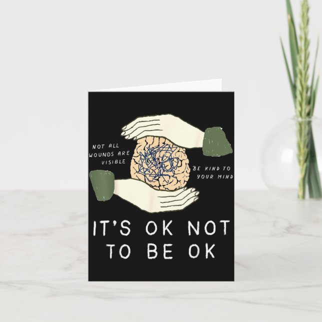 Its Ok To Not Be Ok Suicide Prevention Awareness B Card (Front)