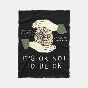 Its Ok To Not Be Ok Suicide Prevention Awareness B Fleece Blanket