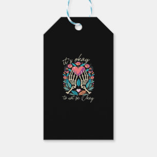 Its Ok To Not Ok Skeleton Hands With Heart Minimal Gift Tags