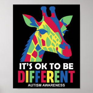 It's Okay To Be Different Autism Awareness Autist Poster