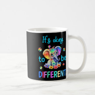 Its Okay To Be Different Autism Awareness Cute Ele Coffee Mug