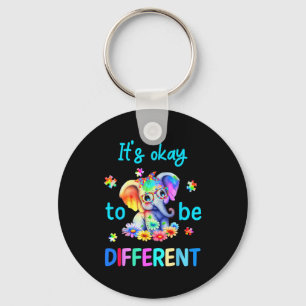 Its Okay To Be Different Autism Awareness Cute Ele Key Ring