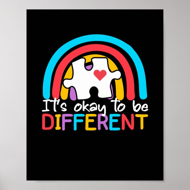 Its Okay To Be Different Autism Awareness Poster (Front)