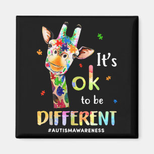 Its Okay To Be Different Giraffe Puzzle Autism Awa Magnet
