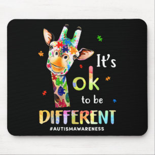 Its Okay To Be Different Giraffe Puzzle Autism Awa Mouse Pad