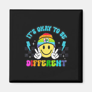 Its Okay To Be Different Smile Face Puzzle Autism Magnet