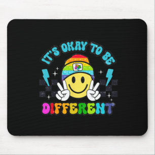 Its Okay To Be Different Smile Face Puzzle Autism Mouse Pad