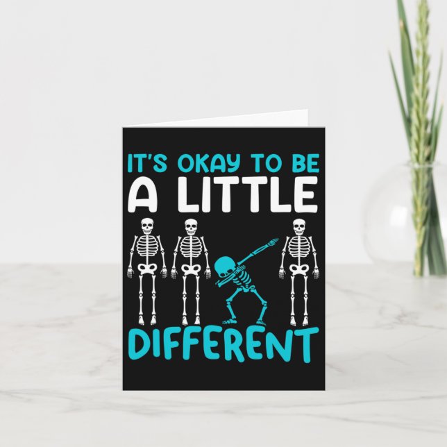 It's Okay To Different Teal Tourette Syndrome Awar Card (Front)
