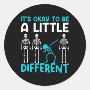 It's Okay To Different Teal Tourette Syndrome Awar Classic Round Sticker