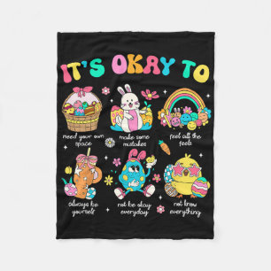 It's Okay To Feel Counsellor Easter School Psychol Fleece Blanket