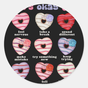 It's Okay To Feel Nervous Positive Mental Health Classic Round Sticker