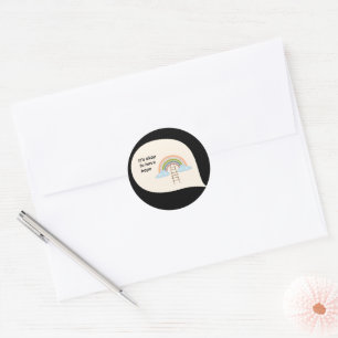 "It's Okay to Have Hope Rainbow Hoodie" Classic Round Sticker
