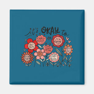 It's okay to mental health boho floral positivity magnet