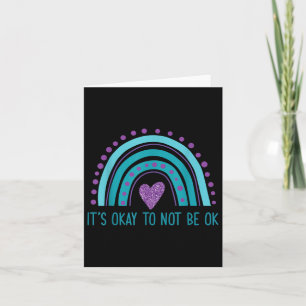Its Okay To Not Be Ok Retro Rainbow Suicide Preven Card