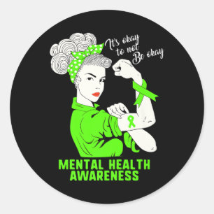 Its Okay To Not Be Ok Strong Woman Mental Health A Classic Round Sticker