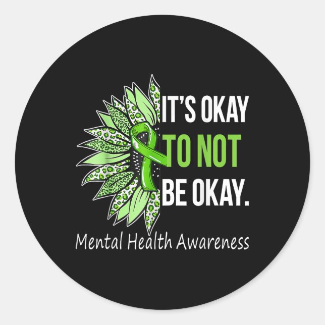 Its Okay To Not Be Okay Mental Health Awareness Ri Classic Round Sticker (Front)