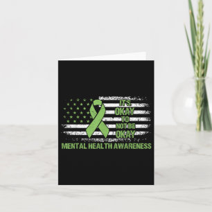 Its Okay To Not Be Okay Us Flag Mental Health Awar Card