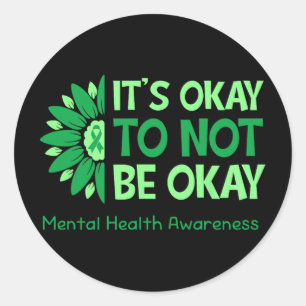 Its Okay To Not Be Okay Us Flag Mental Health Awar Classic Round Sticker