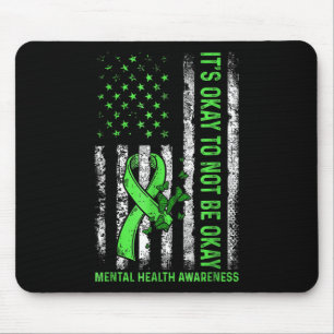 Its Okay To Not Be Okay Us Flag Mental Health Awar Mouse Pad