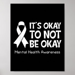 Its Okay To Not Be Okay Us Flag Mental Health Awar Poster