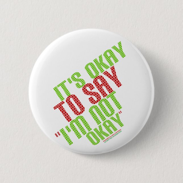 It's Okay To Say "I'm Not Okay" 6 Cm Round Badge (Front)