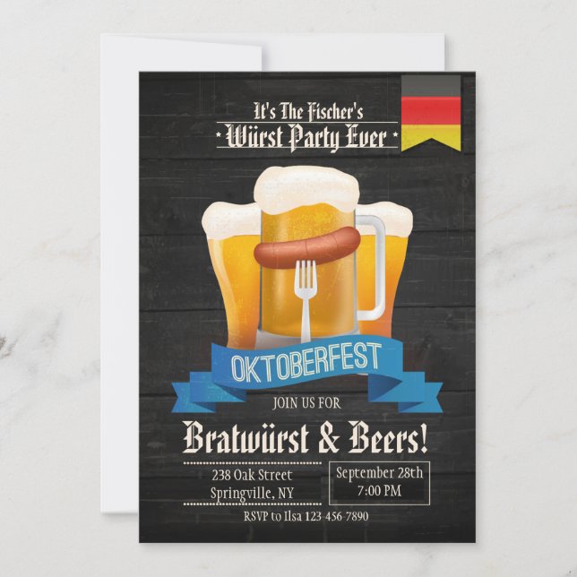 It's Oktoberfest Time Invitation (Front)