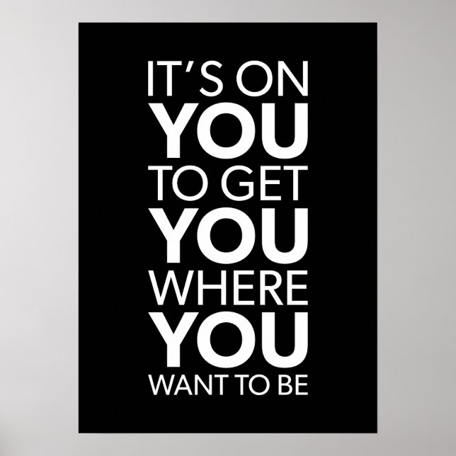 It's On You, Gym Success Hustle Grind Motivational Poster (Front)