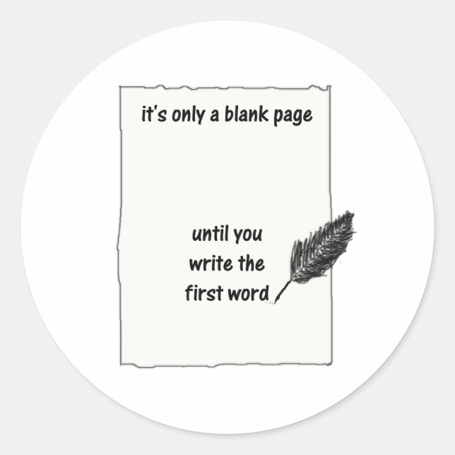It's only a blank page... classic round sticker (Front)